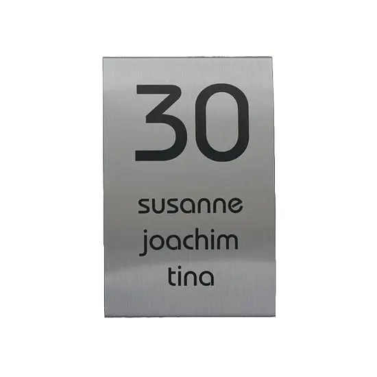 Sonderaktion Hausnummer Edelstahl Bogen No 1 18,5x12 cm