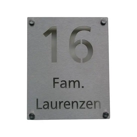Hausnummer Edelstahl Lasercut No 7A 20x25 cm Ausverkauf
