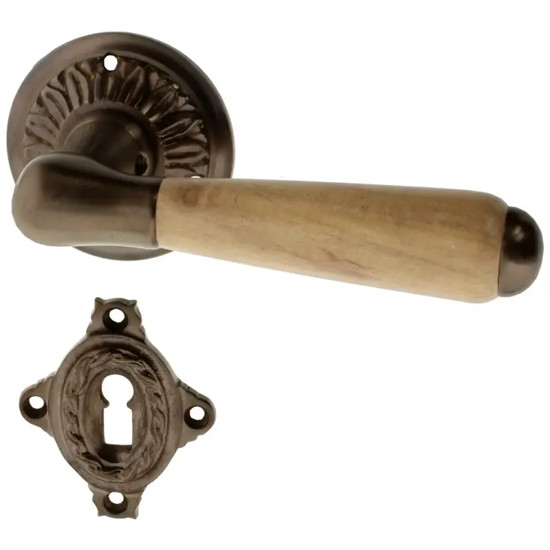 Zimmertürbeschlag dunkel patiniert Messing Modell Ratswerder Highlight