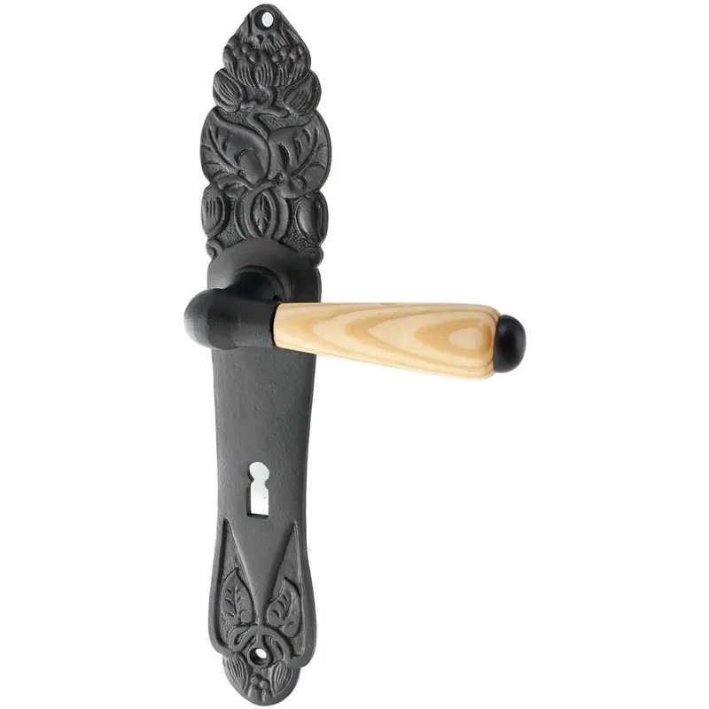 Drückergarnitur mit Holz, Keramik oder Horn Handhabe Gusseisen Modell Dietrich Finale Aktion