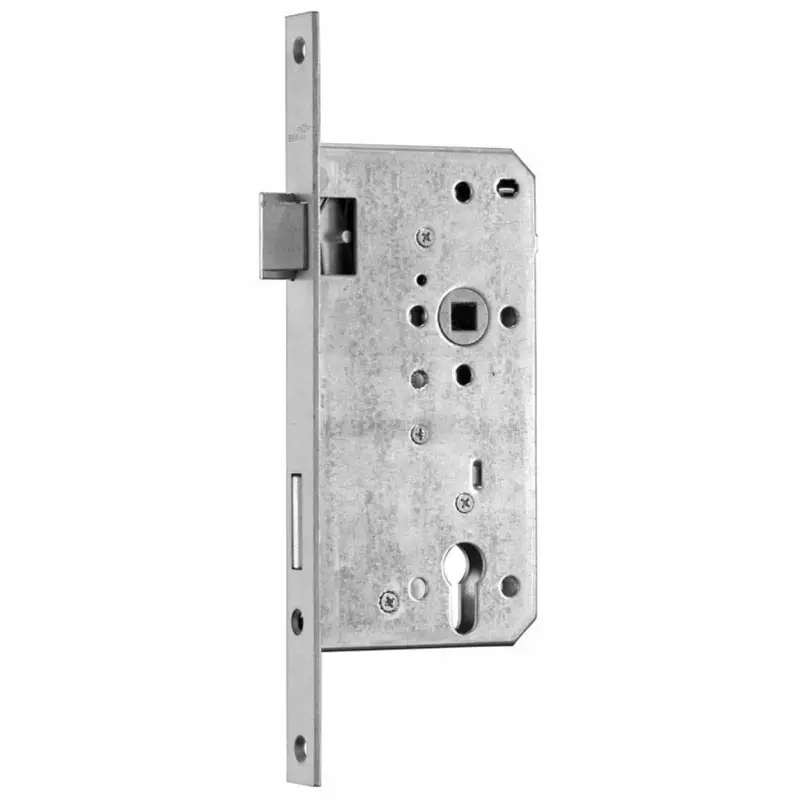 Billig Haustür-Einsteckschloss BMH Nr. 34, PZ gelocht, 65/10/92 mm, 28x280 mm Stulp kantig, DIN links