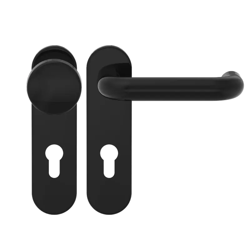 Kurzschildgarnitur Kunststoff schwarz, Wechselgarnitur, oval Neue Ware