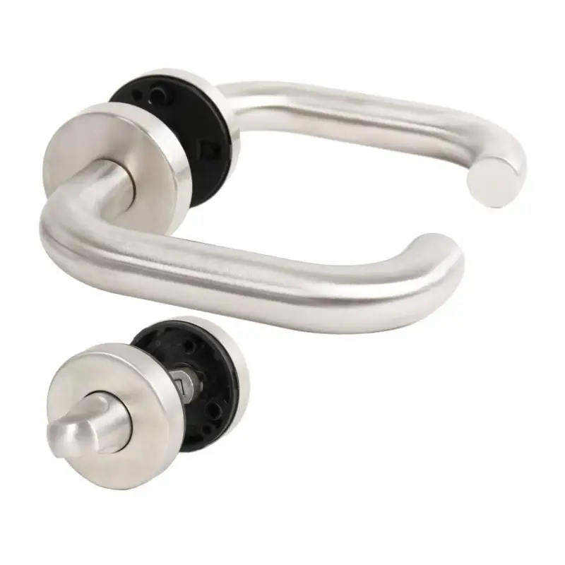 Sichere Zahlung Rosettengarnitur Lienbacher 50.01.047.0, BAD/WC, Nuss 8 mm, Ø 52 mm, Edelstahl, U-Form-Drücker