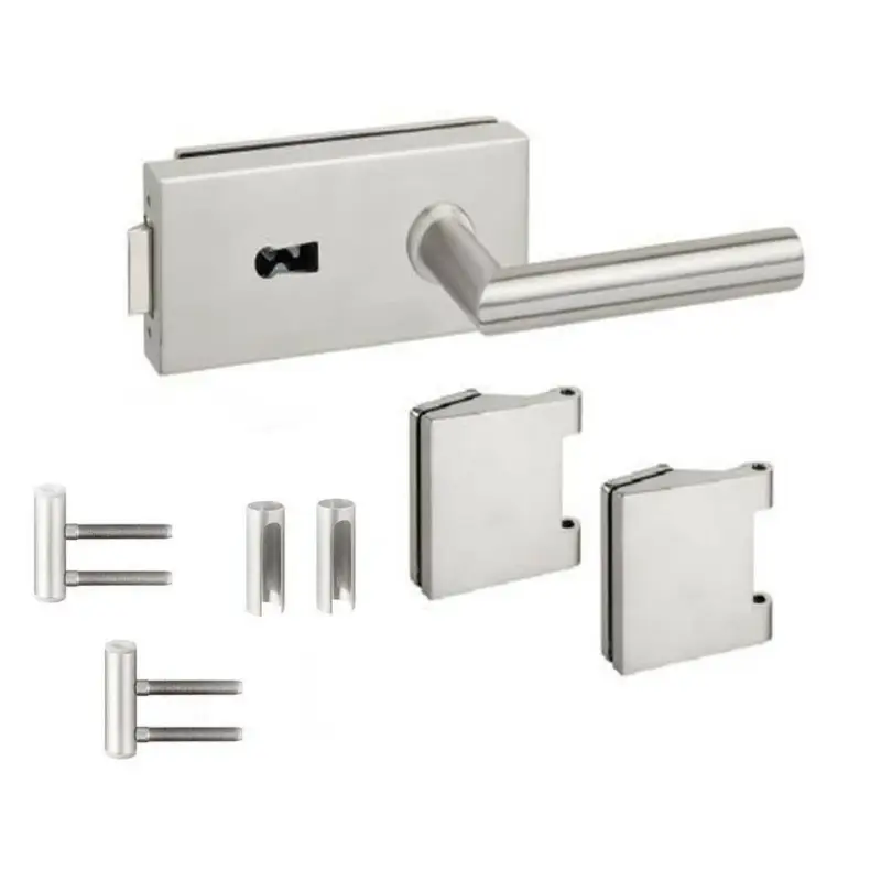 Sonderangebot Glastürbeschlag Glastür Edelstahl Türgriff Studio Office Bänder Schloss Glas SET