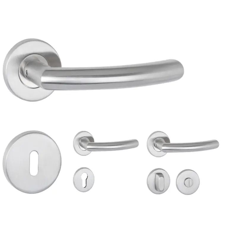 Aktuell Hermat Türdrücker C-Form BB PZ WC Basic 04 Edelstahl matt Türgriff Drückergarnitur