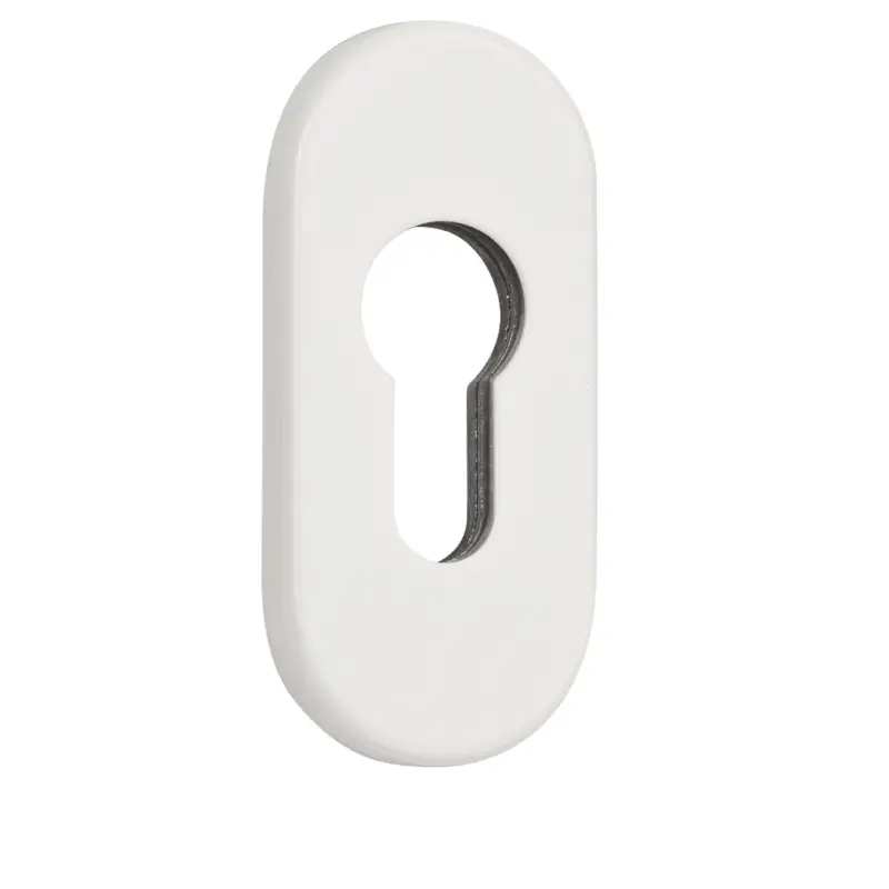 Markenware Schieberosette Alu weiß oval 6 mm für Innen und Außen Rosette Schutzrosette