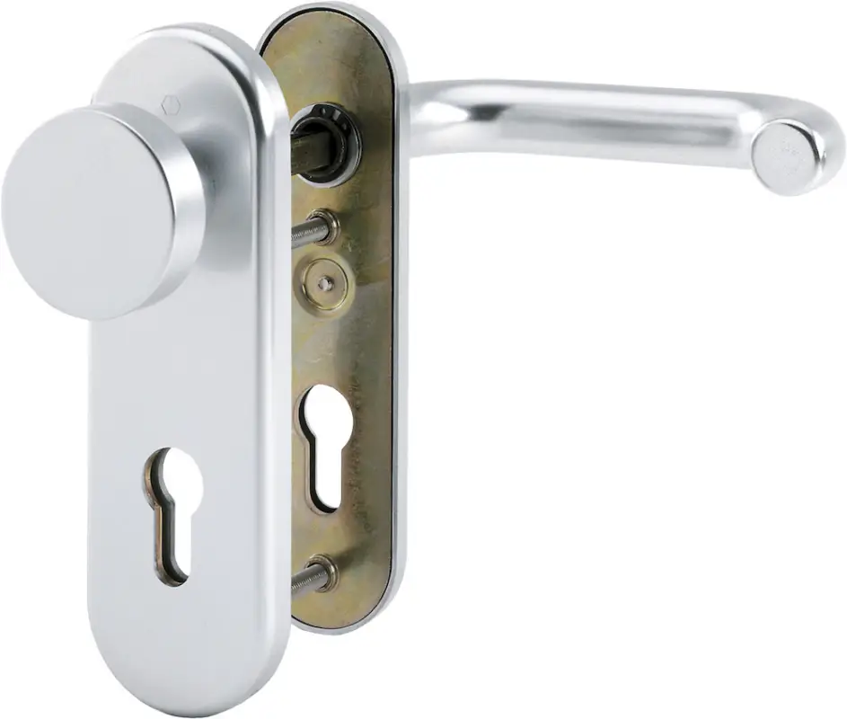 Rabatt HOPPE® FH Schutz-Wechselgarnitur mit Kurzschild Paris FS-58/3331K/353K-1/138F, Aluminium