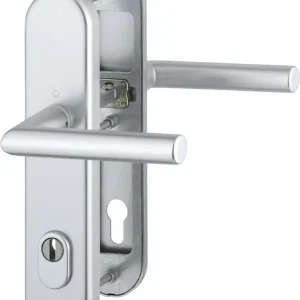 HOPPE® Schutz-Drückergarnitur mit Langschild Amsterdam 1400/3332ZA/3310, 10/92 mm, Aluminium Markenprodukt