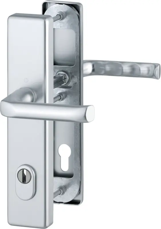 Preiswert HOPPE® Schutz-Drückergarnitur mit Langschild London 113/2222ZA/2210, 10/92 mm, Aluminium