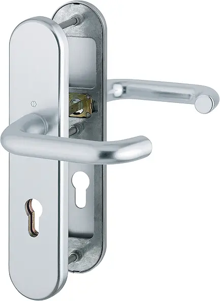 Zertifiziert HOPPE® Schutz-Drückergarnitur mit Langschild Paris 138L/3331/3310, 8/72 mm, Aluminium