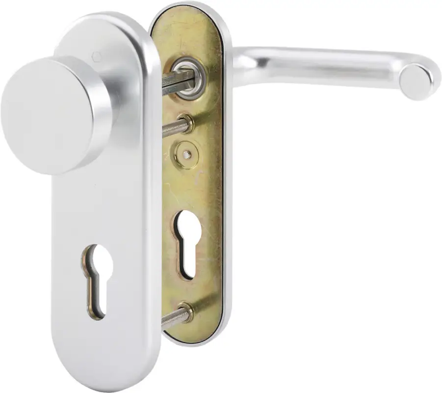 Top-Angebot HOPPE® Schutz-Wechselgarnitur mit Kurzschild Paris 58/3331K/353K-1/138L, Aluminium