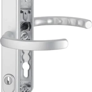 HOPPE® Schutz-Drückergarnitur mit Schmalschild Luxembourg 1500/3359ZA/3357N, Aluminium Highlight