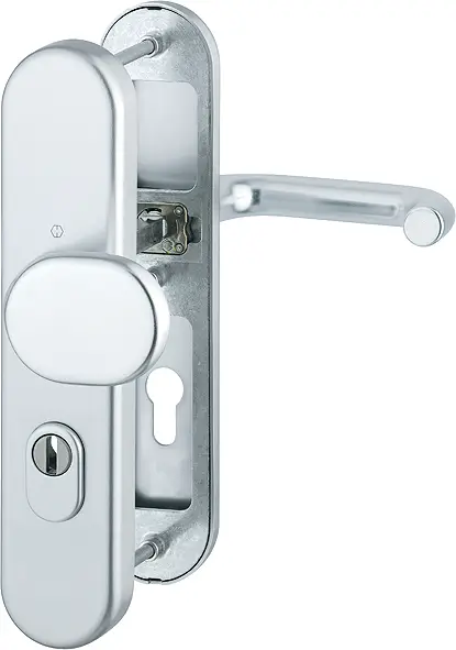 Echt HOPPE® Schutz-Wechselgarnitur mit Langschild Paris 86G/3332ZA/3310/138L, 8/72 mm, Aluminium