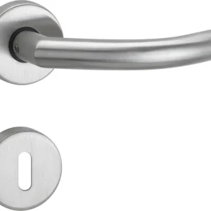 Rabatt HERMAT Drückergarnitur mit Rosetten BASIC 04 1804/2036.K, Edelstahl
