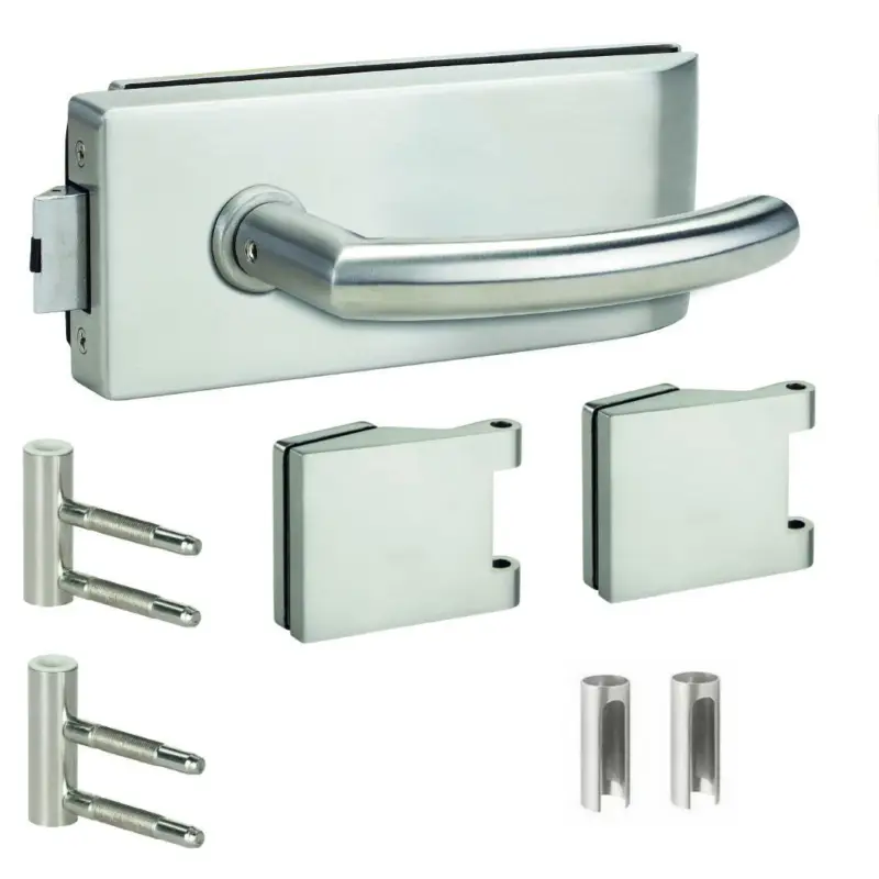 MeinTürgriff Glastürbeschlag Edelstahl Türgriff Studio Office Bänder Schloss Glas SET Schneller Versand