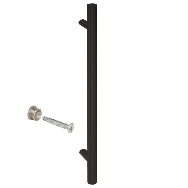Schneller Versand MeinTürgriff Stoßgriff Stangengriff Haustürgriff rund schwarz600-1600 mm