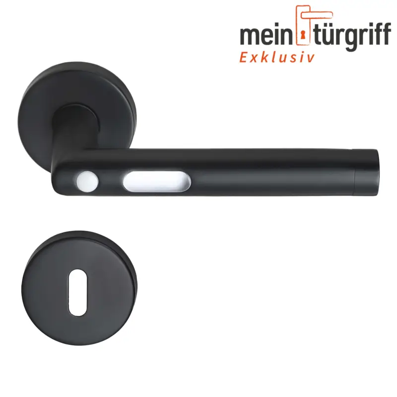 MeinTürgriff LED Türgriff schwarz matt Orbit Türdrücker für Zimmertüren L-Form Letzte Chance