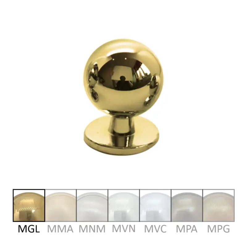 Möbelknopf in Messing glänzend mit Schutzlack, D: 25mm Serie KN159 Top-Seller