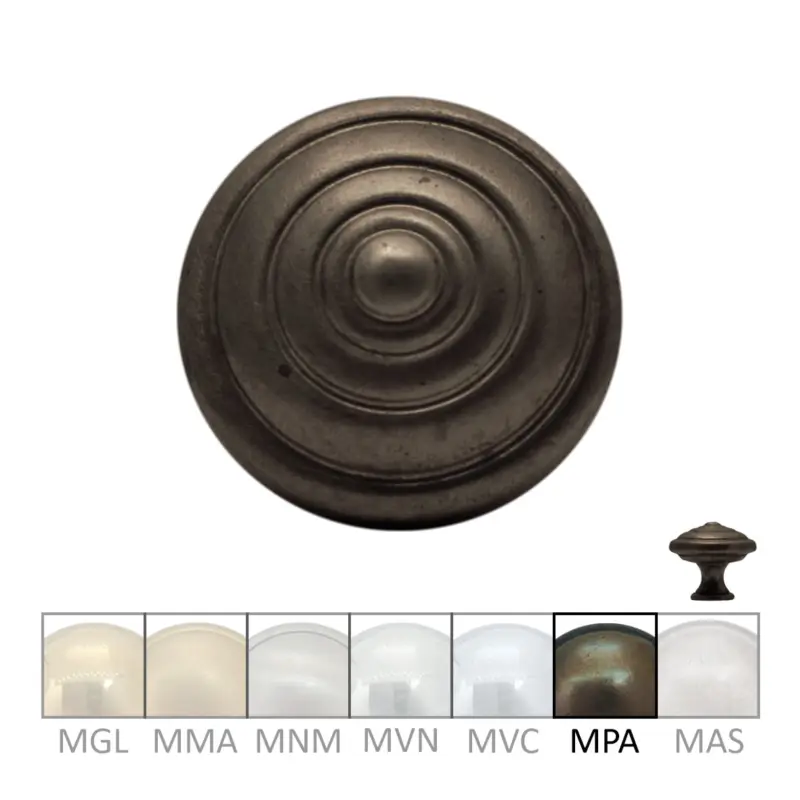 Möbelknopf in Messing patiniert, D: 30mm Serie KN120 Neue Kollektion