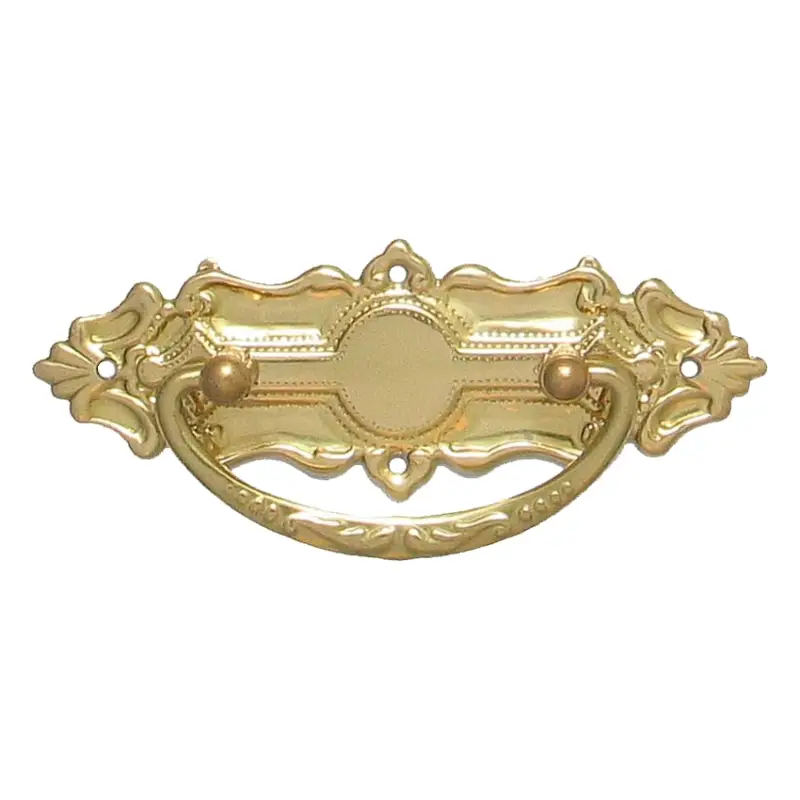 Top-Preis Historismus Möbelschild geprägt Messing MGL 94 x 34mm mit Griff Serie HI001