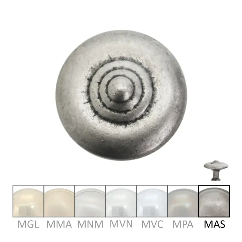 Möbelknopf in Messing altsilber, D: 30mm Serie KN120 Preis Gesenkt