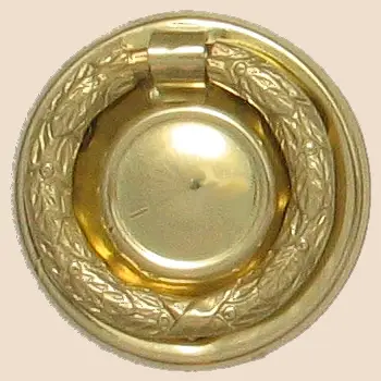 Sonderaktion Klassizismus Möbelschild geprägt Messing MGL D45mm mit Griff Serie KL002