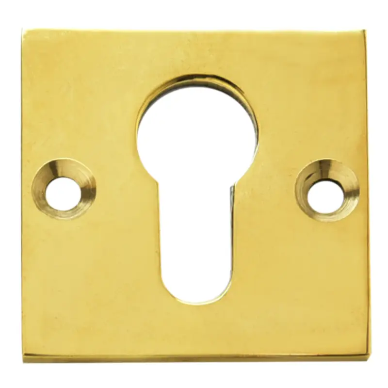 Schlüssellochrosette Messing glänzend mit Profilzylinder-Lochung Maße: 50x50mm Serie TR131 Mega-Angebot