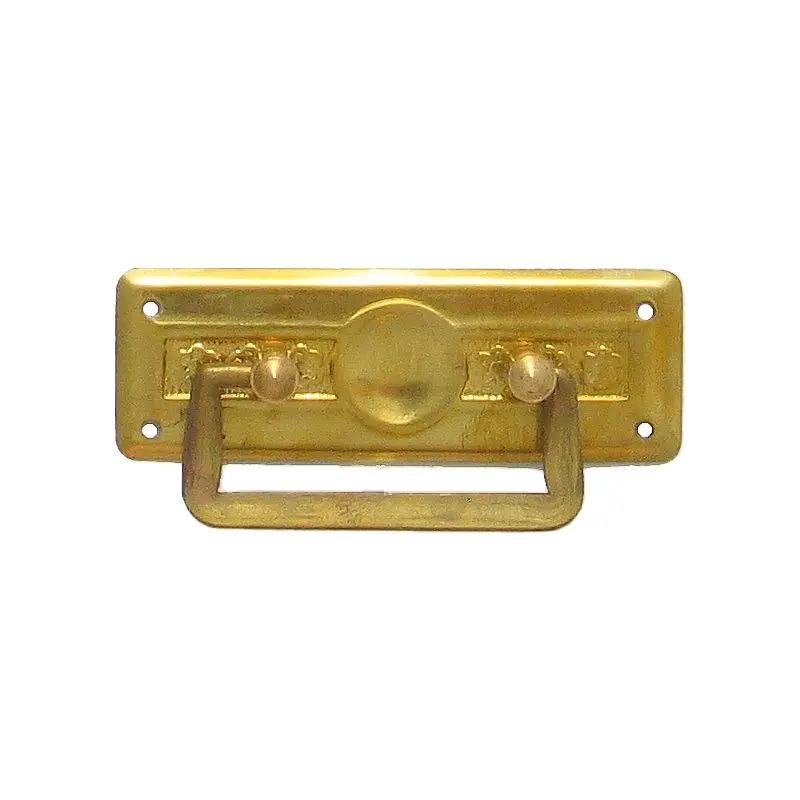 Jugendstil Möbelschild geprägt Messing MGL 77 x 27mm mit Griff Serie JU001 Neue Kollektion