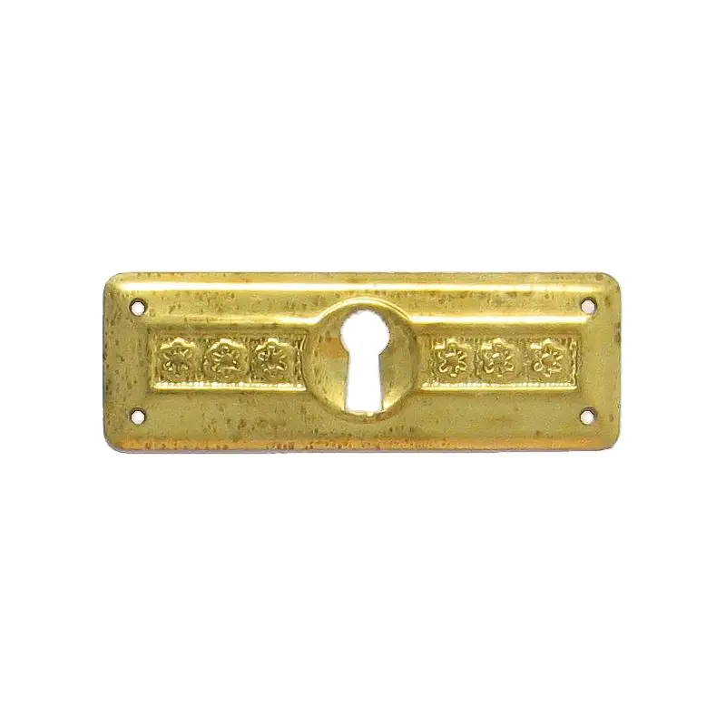 Letzte Chance Jugendstil Möbelschild geprägt Messing MMA 77 x 27mm mit Schlüsselloch Serie JU001