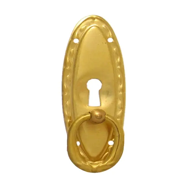 Jugendstil Möbelschild geprägt Messing MMA 33 x 95mm mit Griff und Schlüsselloch Serie JU002 Preis Gesenkt