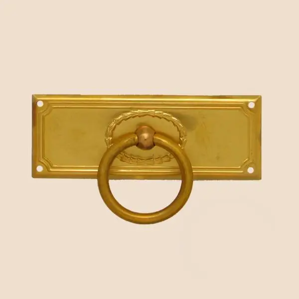 Versand Am Gleichen Tag Jugendstil Möbelschild geprägt Messing MPA 100 x 38mm mit Griff rund Serie JU103