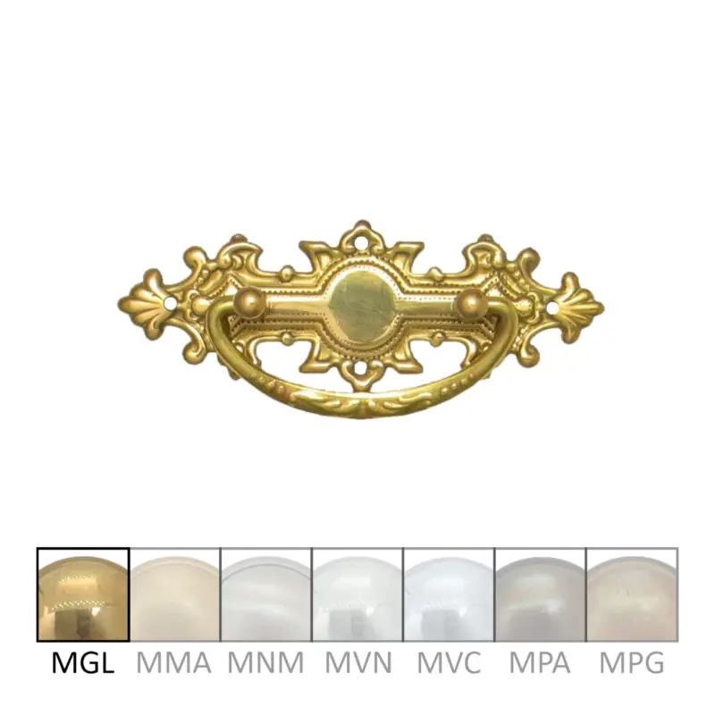 Kostenfreie Lieferung Historismus Möbelschild geprägt Messing MGL 115 x 39mm mit Griff Serie HI002