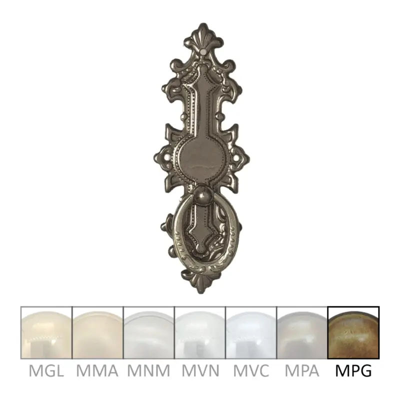 Sichere Zahlung Historismus Möbelschild geprägt Messing MPG 34 x 95mm mit Griff Serie HI002