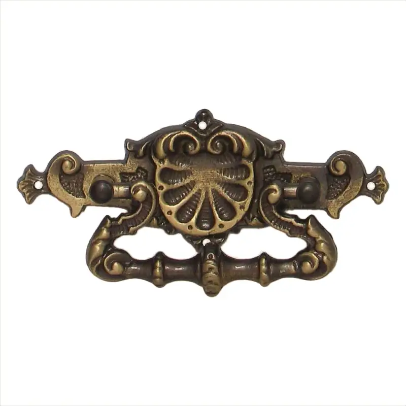 Ausverkauf Historismus Möbelschild gegossen Messing MPG 92 x 36mm mit Griff Serie HI005