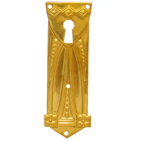 Solange Der Vorrat Reicht Jugendstil Möbelschild Messing MGL 31 x 98mm mit Schlüsselloch Serie JU010