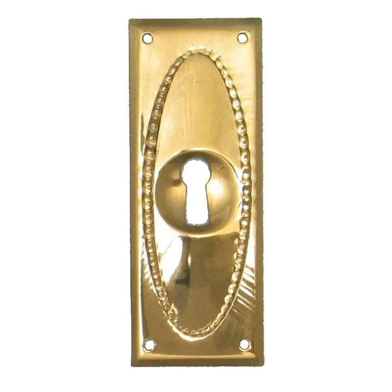 Knallerangebot Jugendstil Möbelschild Messing MGL 28 x 70mm mit Schlüsselloch Serie JU018