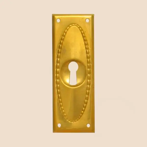 Jugendstil Möbelschild Messing MPA 32 x 85mm mit Schlüsselloch Serie JU018 Top-Angebot