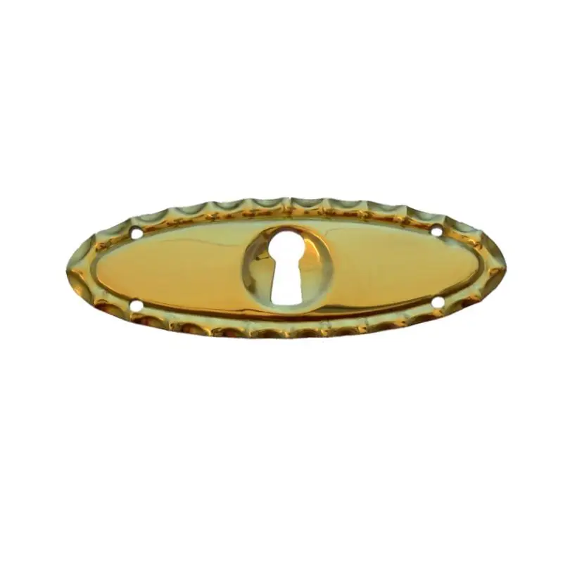 Jugendstil Möbelschild geprägt Messing MGL 80 x 28mm mit Schlüsselloch Serie JU019 Begrenztes Angebot