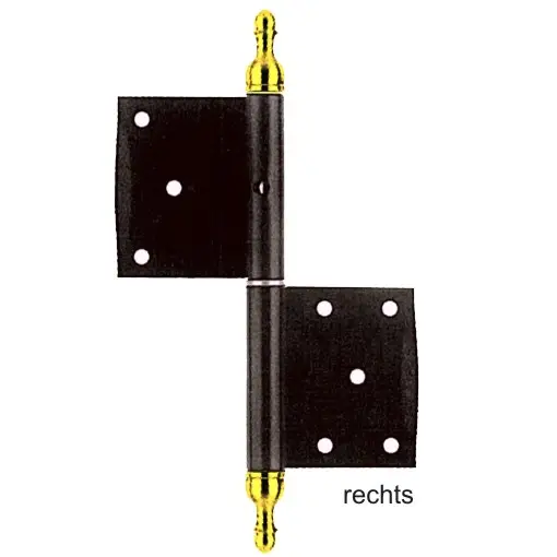 Einstemmband Blendrahmen fester Stift 160mm rechts - Eisen schwarz Messing Zierkopf Serie TB006 Bestseller
