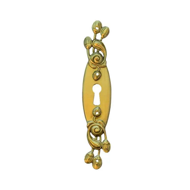 Jugendstil Möbelschild Messing MMA 21 x 105mm mit Schlüsselloch Serie JU009 Highlight