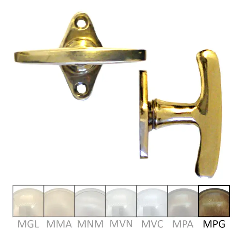 Super-Preis Fensterolive auf Rosette Nr.: 528 Messing MPG Grifflänge 80mm Serie FG006