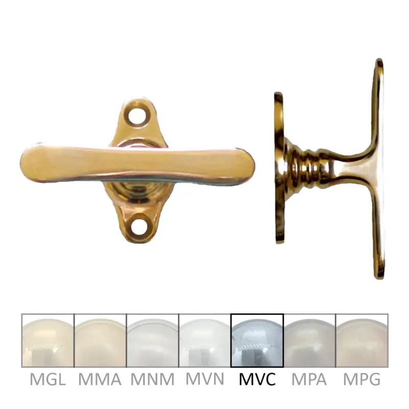 Fensterolive auf Rosette Nr.: 524 Messing MVC Grifflänge 83mm Serie FG123 Neuheit