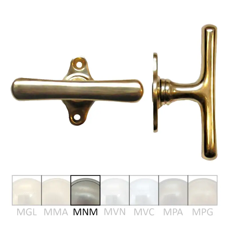 Fensterolive auf Rosette Nr.: 528 Messing MNM Grifflänge 95mm Serie FG022 Neuheit