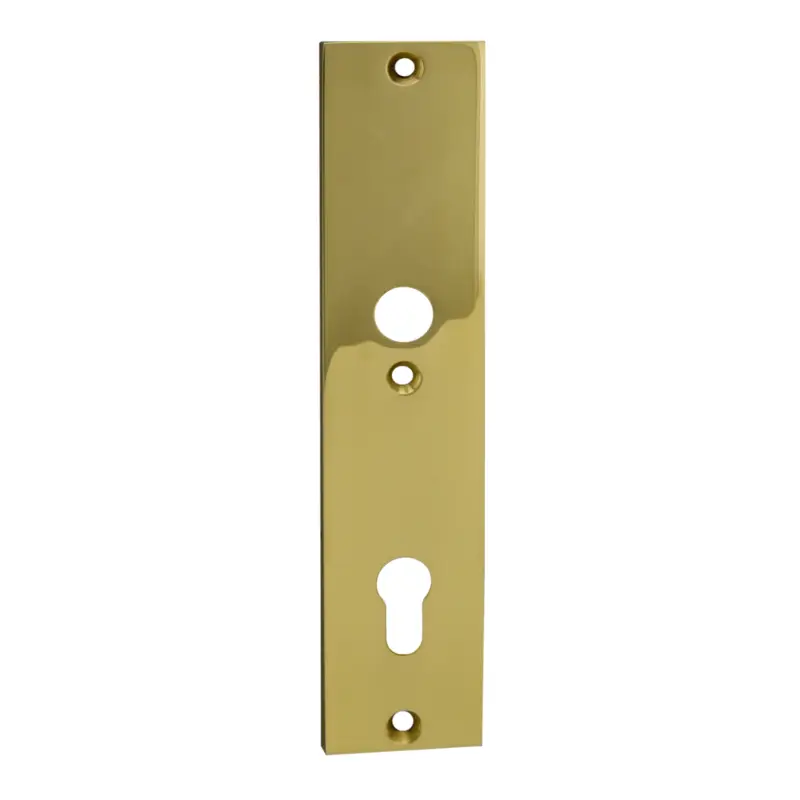 Preiswert Sicherheitstürschild Innen, Dist. 92 mm PZ, Messing glänzend L x B x T: 245 x 54 x 5 mm