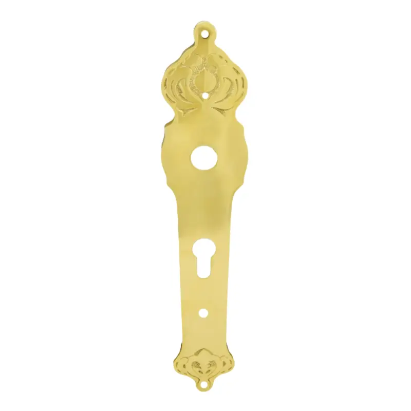 Geprüft Sicherheitstürschild Innen, Dist. 92 mm PZ, Messing MGL, 295 x 65 x 4 mm der Serie TS109