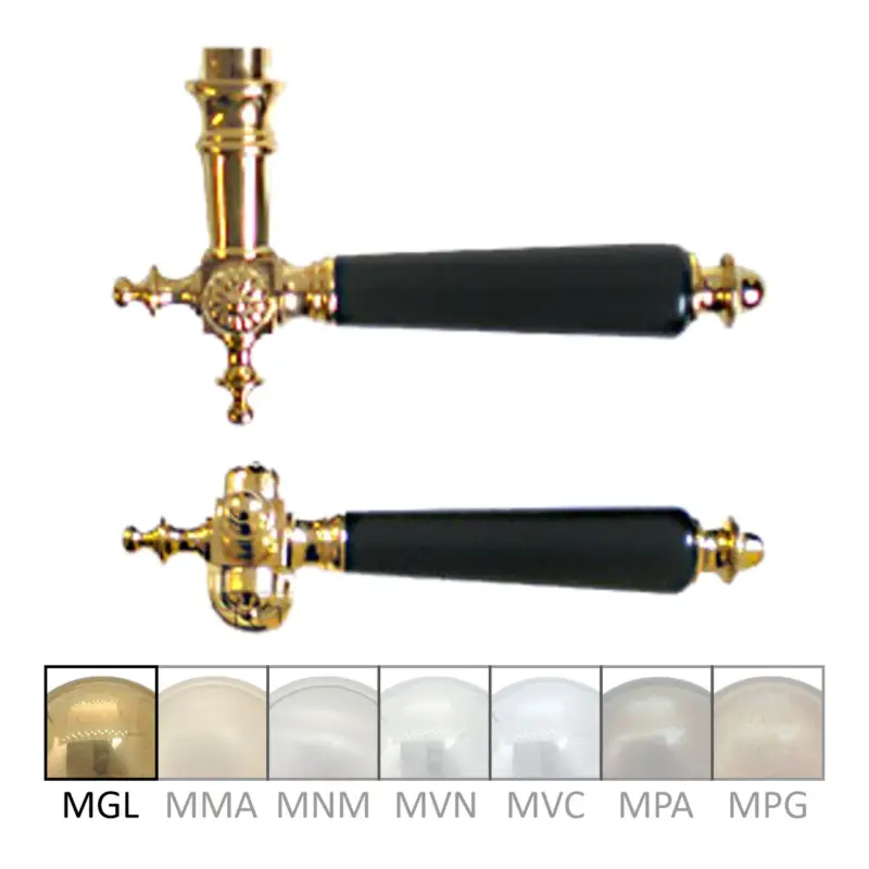 Neue Ware Türgriff aus Messing mit schwarzer Holzeinlage 135mm DIN Rechts Serie TD046