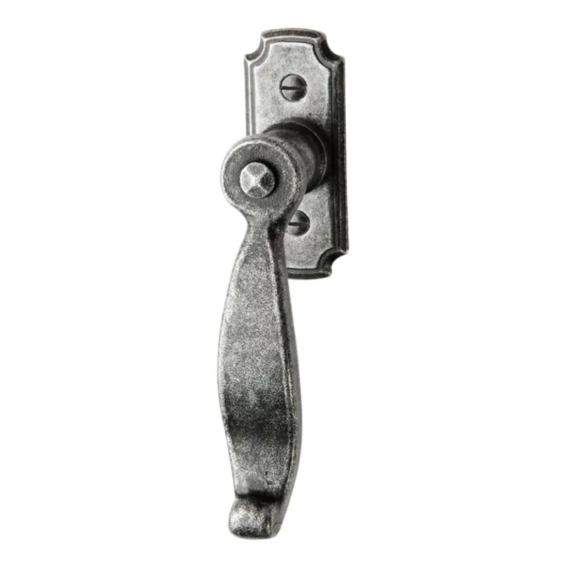 Fenstergriff auf Rosette Nr.: 502-R Eisen schwarz passiviert L: 80mm Serie FG078 Geprüft