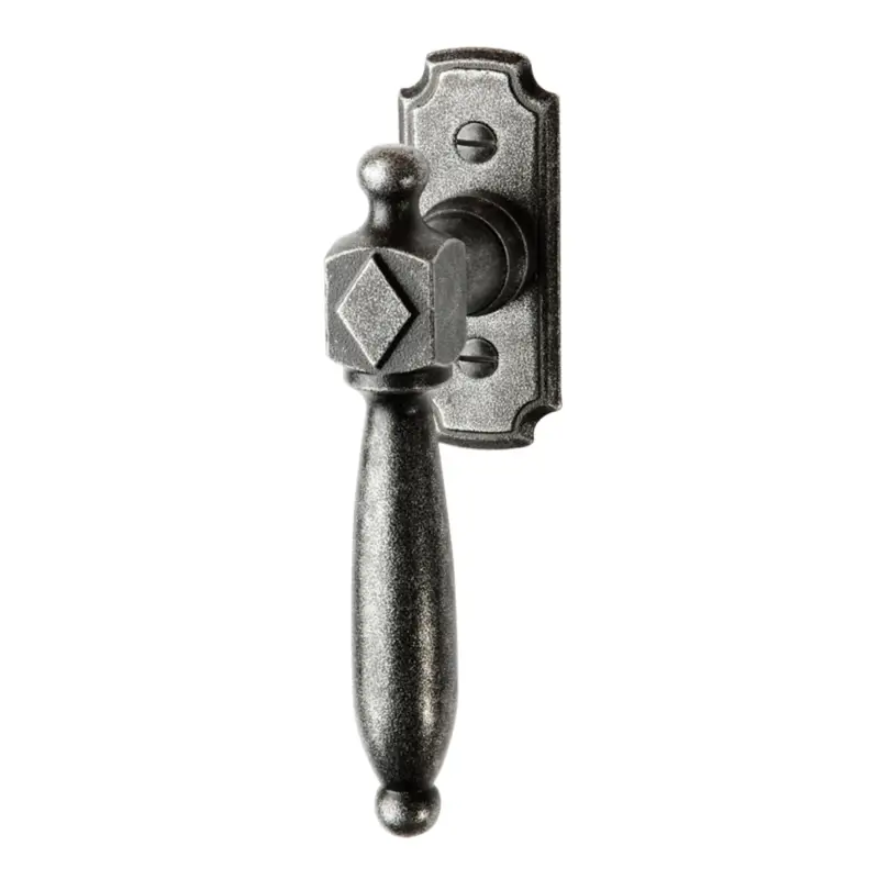 Neue Kollektion Fenstergriff auf Rosette Nr.: 502-R Eisen schwarz passiviert L: 83mm Serie FG075