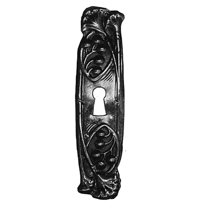 Jugendstil Möbelschild geprägt Messing MMA 28 x 110mm mit Schlüsselloch Serie JU025 Billig