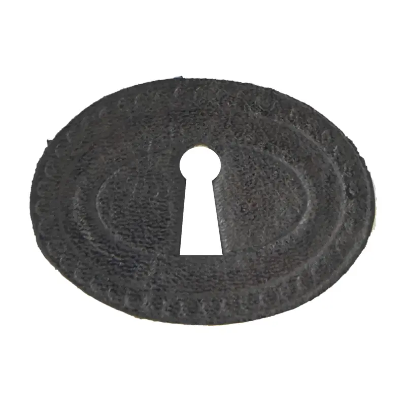 Begrenztes Angebot Historismus Möbelschild geprägt Leder 45 x 35mm mit Schlüsselloch Serie HI011